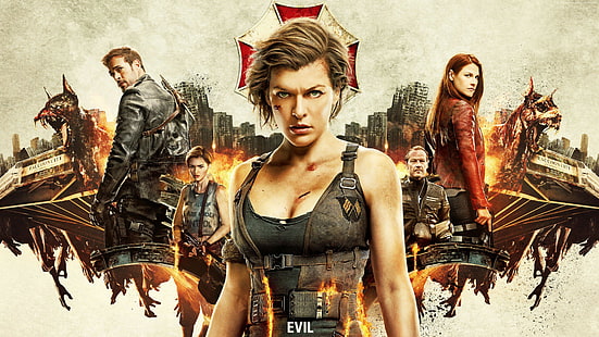 Milla Jovovich, bästa filmer, Resident Evil: The Final Chapter, vapen, HD tapet HD wallpaper