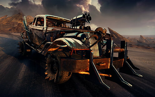 Fury Road Game, galna max bil illustration, spel, bil, öken, Fury Road, Mad Max, Road Rage, HD tapet HD wallpaper