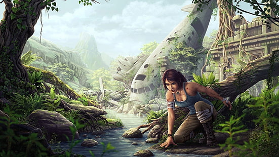 fantezi sanat, Lara Croft, Tomb Raider, mezar akıncısı 2013, HD masaüstü duvar kağıdı HD wallpaper