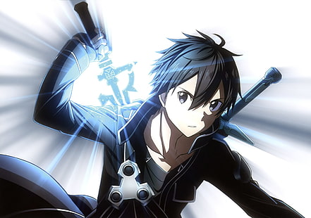 аниме, Sword Art Online, меч, Kirigaya Kazuto, Kirito (Sword Art Online), HD тапет HD wallpaper