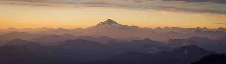 Washington, EUA, natureza, paisagem, vista para a montanha, neblina, montanhas, HD papel de parede