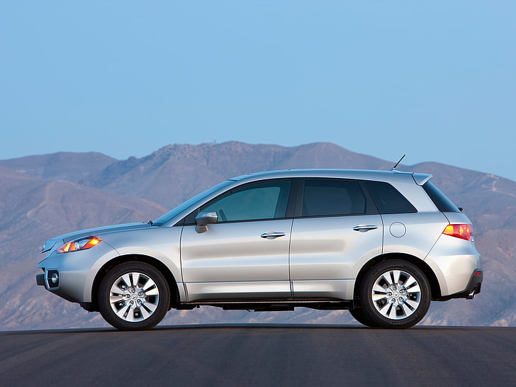 silver SUV, acura, rdx, white, jeep, side view, cars, style, mountains, nature, HD wallpaper