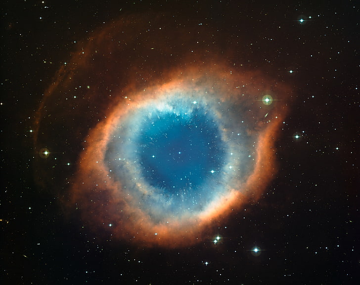 Helix Nebula Eye of God, blå och brun galax, rymden, Helix, Nebula, Guds öga, HD tapet