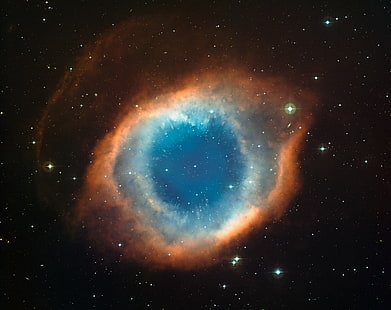 Helix Bulutsusu Tanrı'nın Gözü, mavi ve kahverengi gökada, Uzay, Helix, Bulutsusu, Tanrı'nın gözü, HD masaüstü duvar kağıdı HD wallpaper