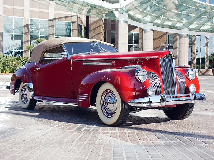 180, 1941, convertible, luxury, packard, retro, super, victoria, HD wallpaper
