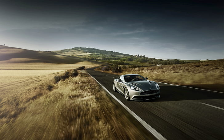 Aston Martin, Road, Machine, Vanquish, Suite, The front, AM310, In motion, HD wallpaper