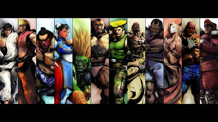 شخصيات Street Fighter خلفية فنية رقمية ، Street Fighter ، مجمعة ، ألعاب فيديو ، Street Fighter IV، خلفية HD