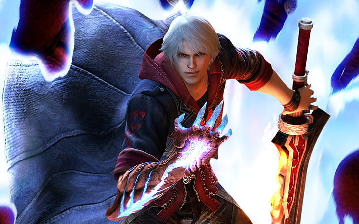 personnage d'animation masculin, Devil May Cry, Devil May Cry 4, jeux vidéo, Nero (personnage), Fond d'écran HD