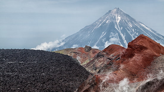 imagen del volcán kamchatka, Fondo de pantalla HD HD wallpaper