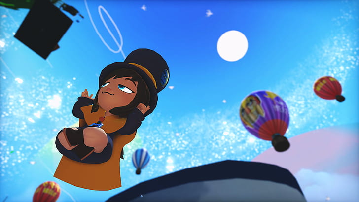 A Hat In Time, screen shot, colorful, hot air balloons, HD wallpaper