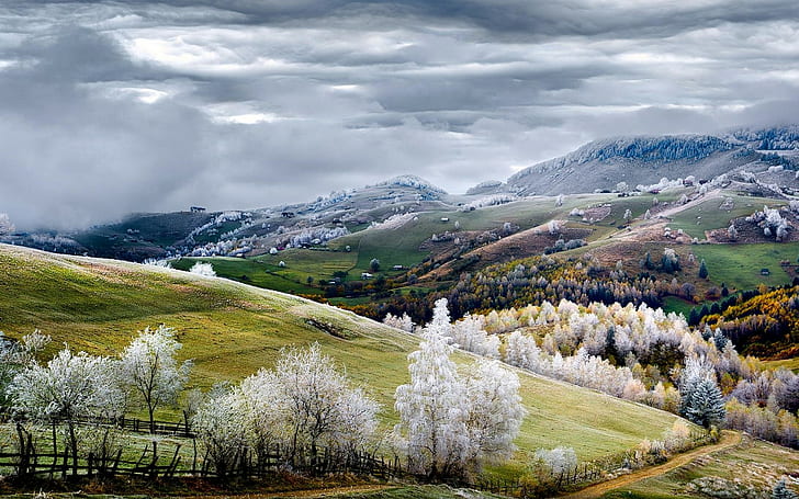 Natureza, paisagem, Romênia, conto de fadas, outono, estrada, montanha, árvores, natureza, paisagem, Romênia, conto de fadas, outono, estrada, montanha, árvores, HD papel de parede