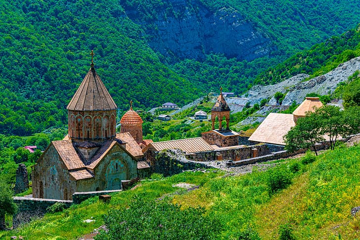 montagnes, le monastère, Arménie, monastère de Dadivank, Fond d'écran HD