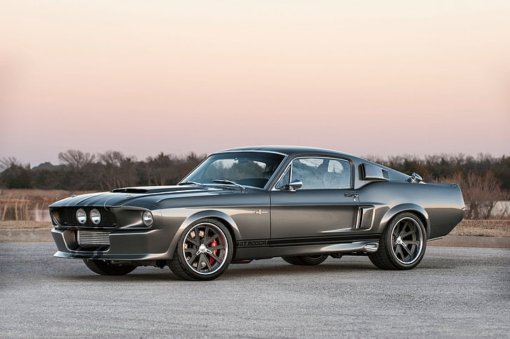 Ford, Shelby GT500 Classic Recreation, Car, Fastback, Muscle Car, Silver Car, HD wallpaper