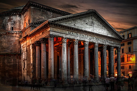 Roma, Italia Panteón, magrippa coste, Roma, Italia Panteón, panteón, hdr, Fondo de pantalla HD HD wallpaper