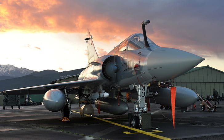 photography, military base, military aircraft, aircraft, Mirage 2000, HD wallpaper