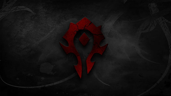logo, Warcraft, horde, Blizzard Entertainment, World of Warcraft, video game, Wallpaper HD HD wallpaper