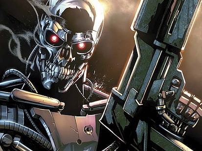 Terminator Robocop HD ، كاريكاتير ، فاصل ، روبوكوب، خلفية HD HD wallpaper