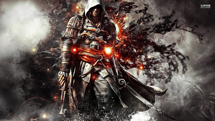 Assassin's Creed илюстрация, Assassin's Creed, Assassin's Creed: Black Flag, видео игри, HD тапет