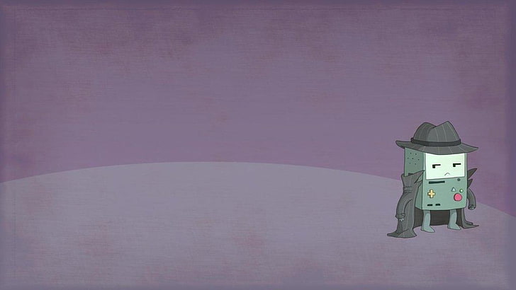 grauer Charakter im Mantel, abstrakt, Adventure Time, BMO, HD-Hintergrundbild