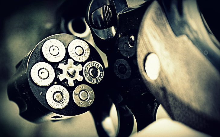 gun, ammunition, revolvers, weapon, roullete, Ruger, HD wallpaper