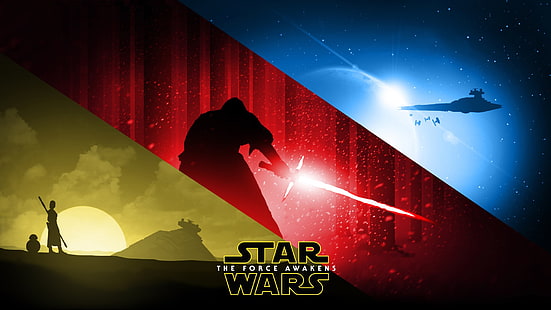 Плакат „Междузвездни войни: Силата се пробужда“, „Междузвездни войни: Силата се пробужда“, фен изкуство, „Междузвездни войни“, HD тапет HD wallpaper