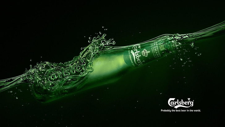 Publicité Carlsberg, bière, bouteilles, Carlsberg, Fond d'écran HD