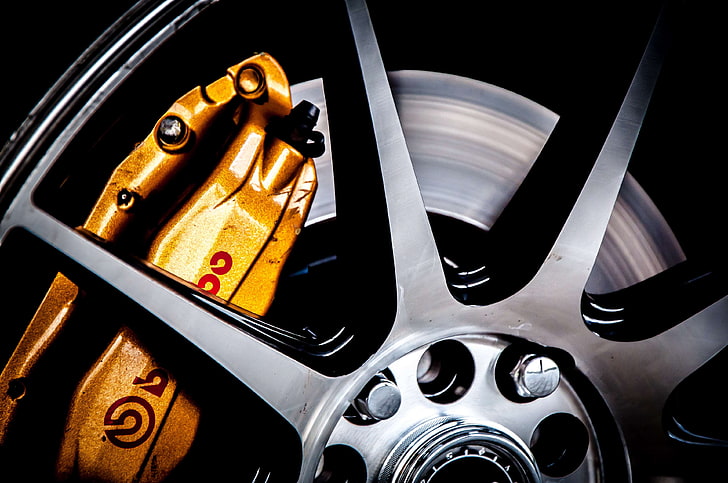 alloy rim, brake callipers, brake disc, car brake, rear brake, sport brakes, HD wallpaper