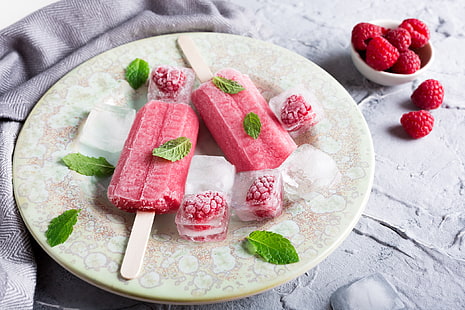 Eis, Obst, Lebensmittel, Raspberry Pi, Eiswürfel, Eis am Stiel, HD-Hintergrundbild HD wallpaper