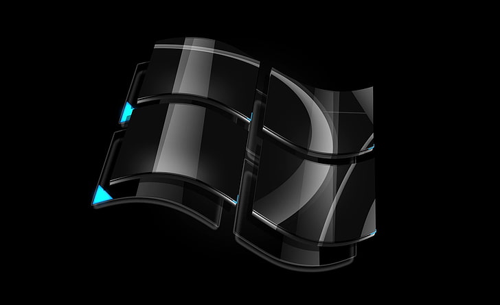 Vista Black Logo, лого на Windows, Windows, Windows Vista, Black, Logo, Vista, HD тапет
