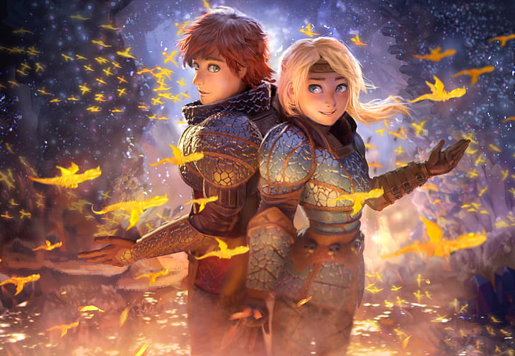 How to Train Your Dragon, How to Train Your Dragon: The Hidden World, Astrid (How to Train Your Dragon), Hiccup (How to Train Your Dragon), วอลล์เปเปอร์ HD