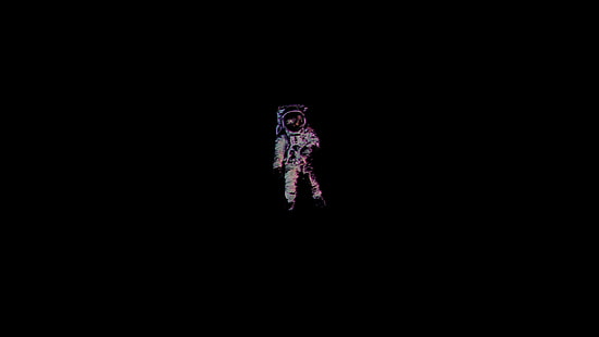 astronauta, życie, proste tło, czarne tło, Tapety HD HD wallpaper