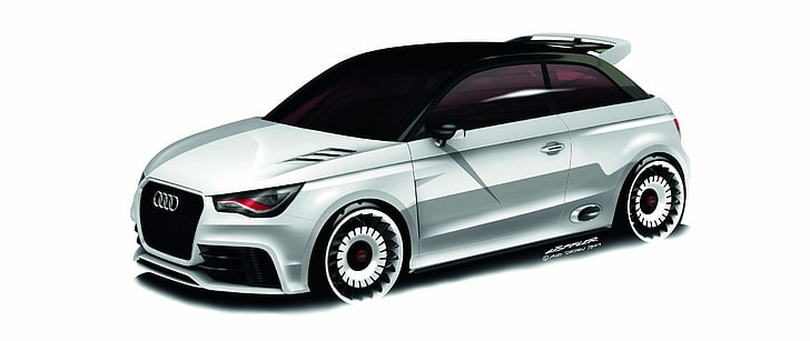 Audi A1, car, vehicle, simple background, artwork, HD wallpaper