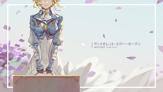 Evergarden viola, anime girls, anime, valigia, Sfondo HD HD wallpaper