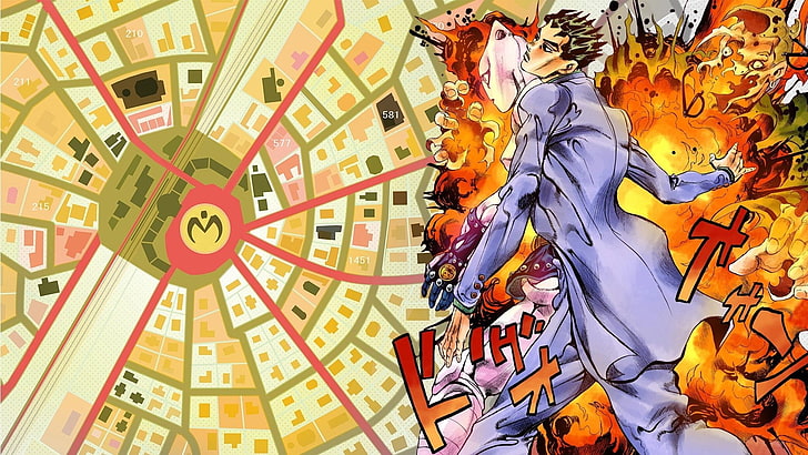 Anime, Jojos bizarres Abenteuer, Killerkönigin (Jojos bizarres Abenteuer), Kosaku Kawajiri, Yoshikage Kira, HD-Hintergrundbild