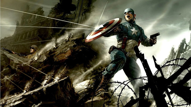 Fond d'écran numérique Captain America, Captain America, bandes dessinées, Marvel Comics, Fond d'écran HD