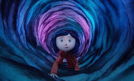 kriechen weibliche Zeichentrickfigur digitale Tapete, der Tunnel, Selick, Coraline in Land Alpträume, HD-Hintergrundbild HD wallpaper