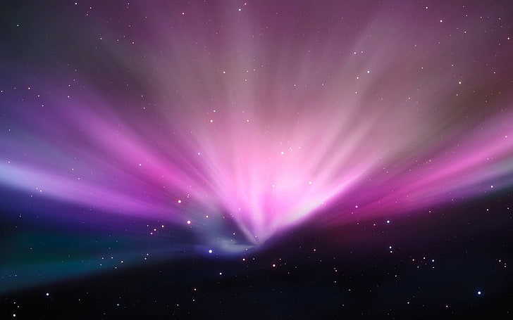 ピンク、紫、青の光、黒の背景、Apple Inc.、 HDデスクトップの壁紙