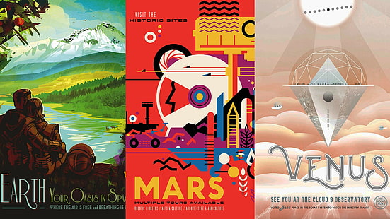 ناسا ، الفضاء ، الامتداد ، ملصقات السفر ، الخيال العلمي، خلفية HD HD wallpaper