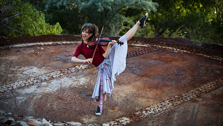 Lindsey Stirling, violin, women, musician, HD wallpaper