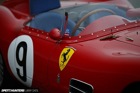 Ferrari Classic Car Classic Red Logo HD, автомобили, суперкар, красный, классик, ferrari, логотип, HD обои HD wallpaper