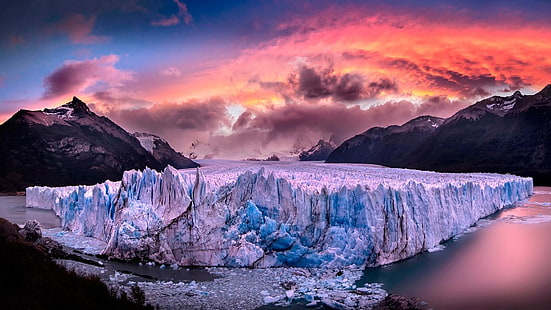 ฟยอร์ด, ธารน้ำแข็ง Perito Moreno, Patagonia, Andes, ออสเตรเลียแอนดีส, ซานตาครูซ, อเมริกาใต้, มรดกโลกของยูเนสโก้, น้ำแข็ง, เมฆ, ภูมิประเทศ, ธรรมชาติ, เทือกเขา, อาร์เจนตินา, การสะท้อน, ตอนเช้า, รุ่งอรุณ, อุทยานแห่งชาติ los glaciares, ธารน้ำแข็ง, ยูเนสโก มรดกโลกภูเขาท้องฟ้า, วอลล์เปเปอร์ HD HD wallpaper