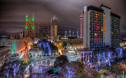 San Antonio, Texas, Nacht, HD-Hintergrundbild HD wallpaper