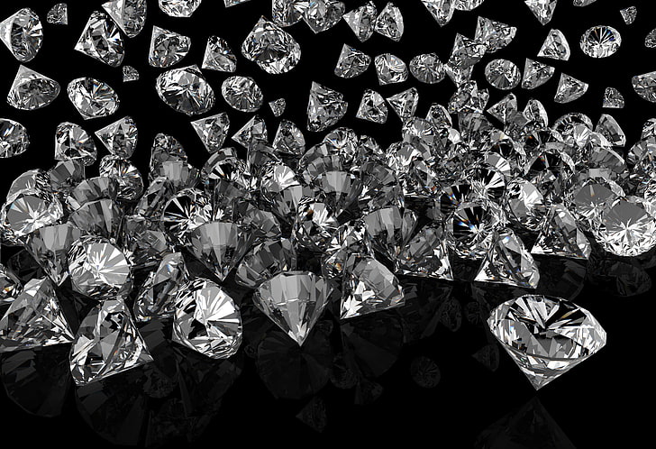 clear gemstones, diamonds, glow, brilliant, sparkle, glitter, jem, HD wallpaper