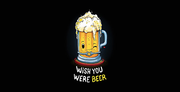 cerveza, comida, alcohol, minimalismo, ilustraciones, fondo simple, Fondo de pantalla HD HD wallpaper