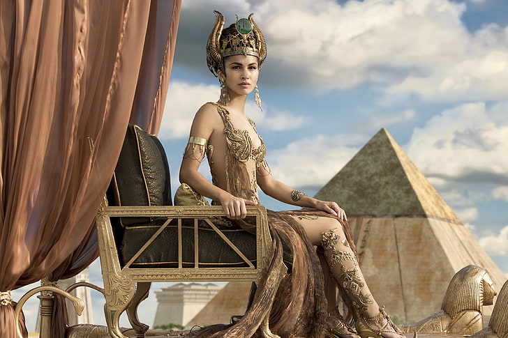 이집트의 신들, 하토르, 엘로 디 영, HD 배경 화면