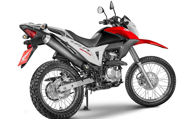 Nova Honda NXR 160 Bros 2015, dirt bike rossa, nera e bianca, motociclette, Honda, 2015, Sfondo HD