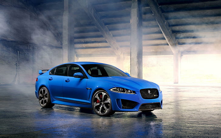 2014 Jaguar XFR S, blue sedan, jaguar, 2014, cars, HD wallpaper