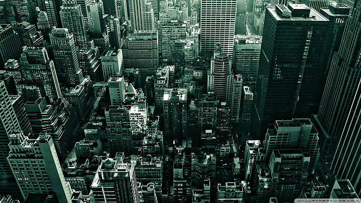 photographie aérienne de paysage urbain, paysage urbain, bâtiment, Fond d'écran HD