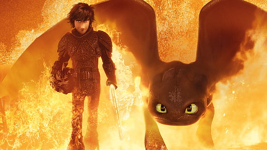 How to Train Your Dragon, How to Train Your Dragon: The Hidden World, Hiccup (How to Train Your Dragon), Toothless (How to Train Your Dragon), วอลล์เปเปอร์ HD HD wallpaper