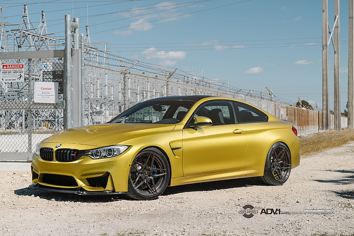 BMW, M4, BMW M4, ADV.1, ADV.1 Wheels, Austin Yellow, HD wallpaper